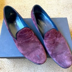The men’s store Bloomingdales purple loafers